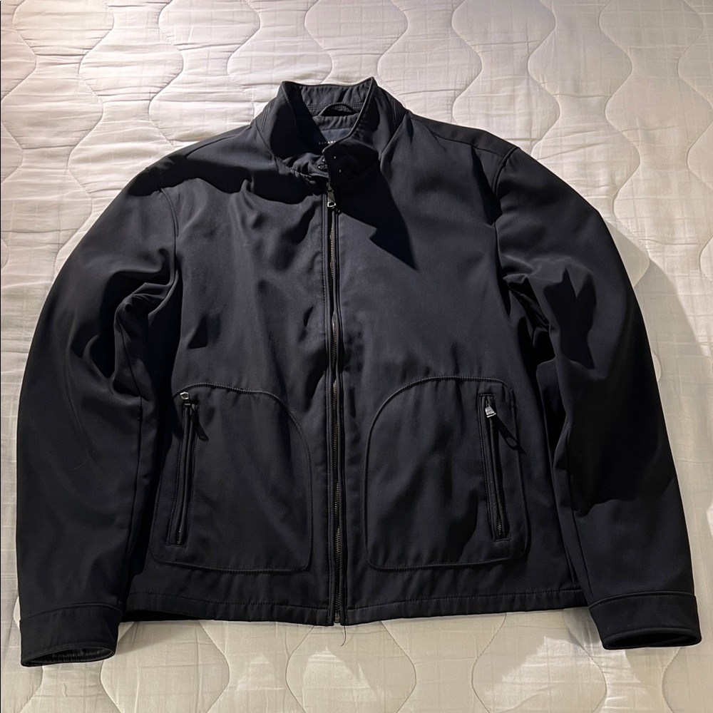 Banana Republic Men's Bomber-Style Water-Resistant Windbreaker - Black - Large